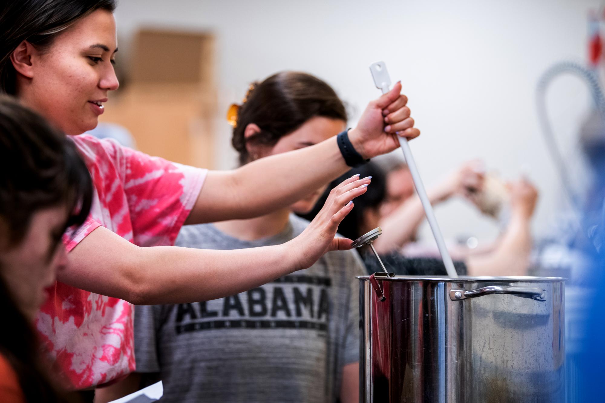 Students brewing in class.